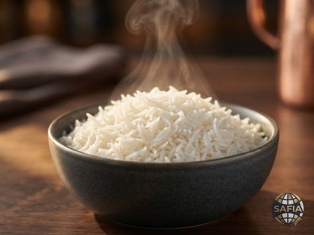 Steaming basmati rice for Mandi