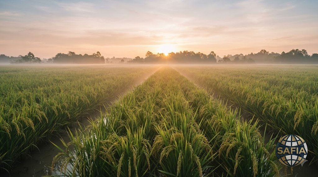 Rice paddy at origin — SAFIA sourcing from India